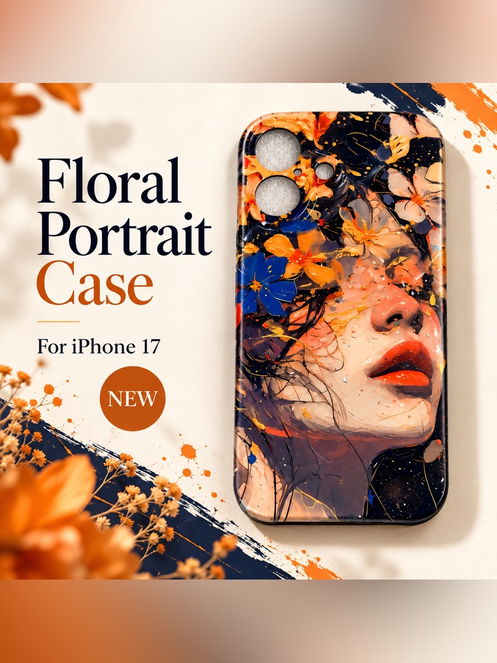 Floral Portrait Phone Case for iPhone 17 - New